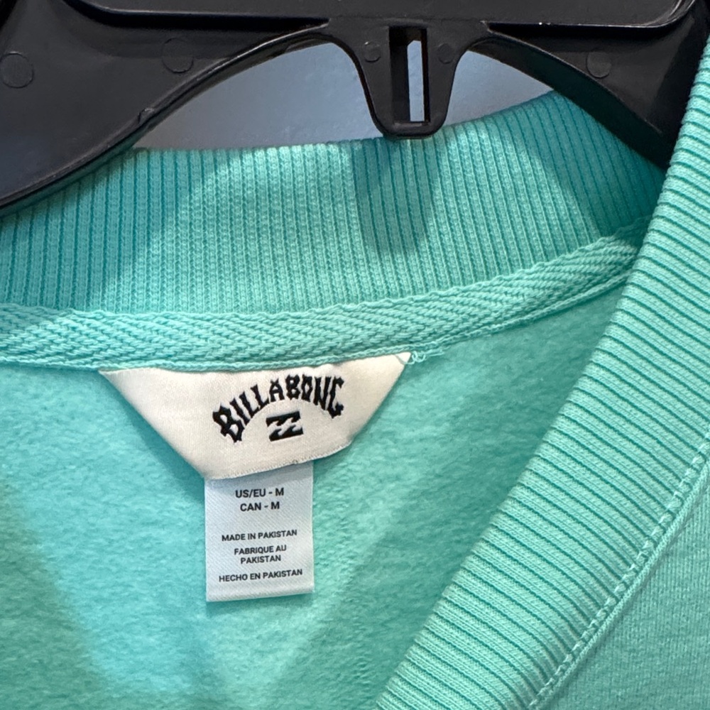 New Billabong Sweatshirt in Mint with Floral Skeleton Design - Picture 2 of 2